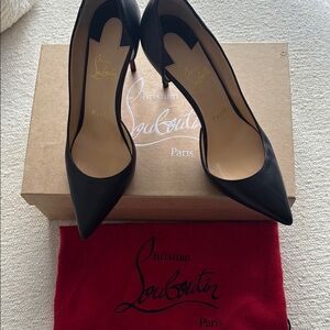 Christian Louboutin Black Heels Classic Pointed-Toe Pumps